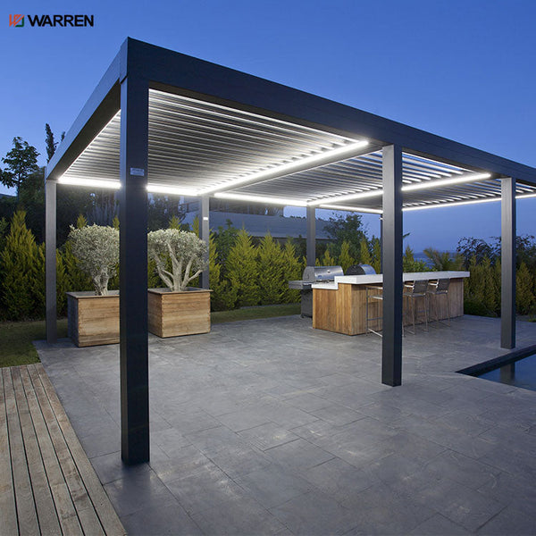 Warren smart shades motorized pergola sundancier retractable motorized pergola