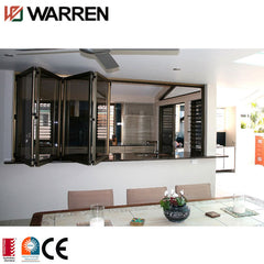 Aluminium frameless accordion shower folding windows