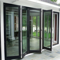 WDMA Villa Used Customized Folding Aluminum Windows With Double Tempered Glass