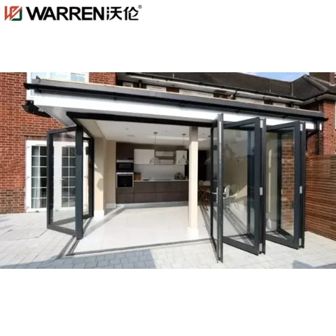 WDMA 4 Fold Doors Folding Patio Doors 96x80 Vinyl Bifold Patio Doors Glass Exterior