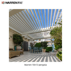 Warren louvered roof 10x13 pergola with aluminum white canopy