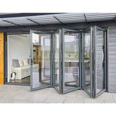 double glass folding exterior french doors modern aluminium soundproof vertical folding doors