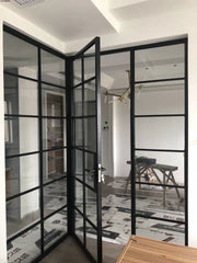 WDMA Interior Glass French Doors Iron Entry Door Cheap