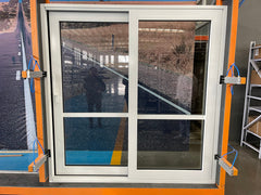 WDMA custom sound proof aluminium narrow frame profile thermal break double tempered glass entry sliding door