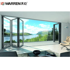 24x96 Bifold Aluminium Fixed Glass Brown Custom Exterior Door For Home