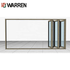 102*35 folding door with best Hardware and double glass factory hot sale