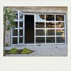 China WDMA Automatic aluminum alloy glass garage door with pedestrian door