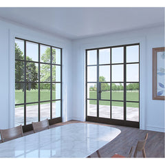 WDMA Factory direct price metal balcony single swing french glass doors