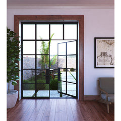 WDMA Factory direct price metal balcony single swing french glass doors