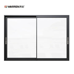 WDMA 96x80 Exterior Sliding Glass Door Frosted Glass Sliding Shower Door Sliding Door Electric Blinds