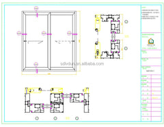 WDMA 120 x 80 sliding patio door waterproof aluminium doors