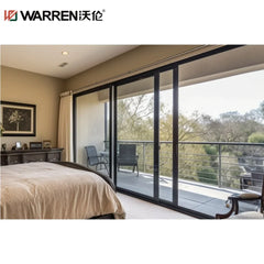 60x72 Sliding Aluminium Triple Glazing Black High Quality Exterior Door For Sale Cheap