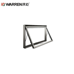 24x24 Awning Aluminium Double Glass Brown Double Pane Window For Home