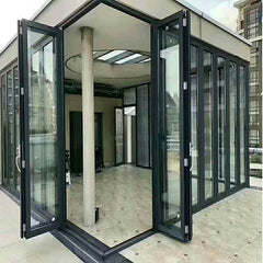 Luxury Australia standard soundproof bi fold aluminum accordion folding doors glass folding sliding glass aluminium bifold door