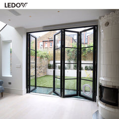 Top Cheap Folding Bi Fold Bifold Windows Price Aluminum Double Glass Bifold Door