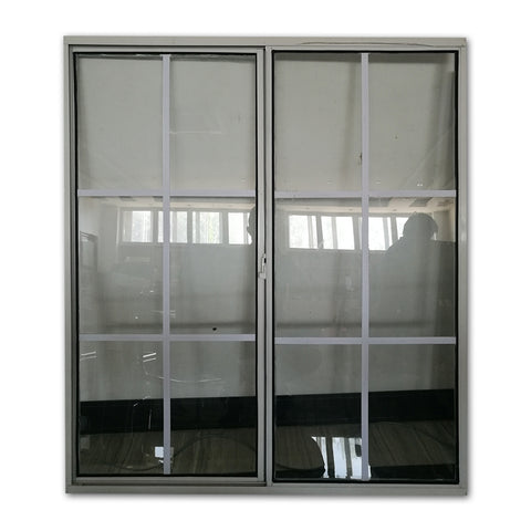 WDMA High Quality Windproof Double Glazed Glass PVC Horizontal Sliding Window Grill Design