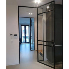 WDMA Low-E glass glazed steel iron French interior door