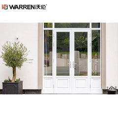 32x84 French Aluminium Triple Glazing Brown Exterior Entry Door For Bedroom