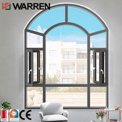 Soundproof push out casement window side hung arch top casement window