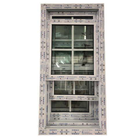 WDMA Upvc Frame Tempered Glass Pvc Double Hung Window Vertical Sliding Vinyl Window