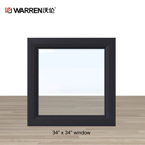 34x34 window low-e double glazing swing impact aluminum thermal break windows soundproof