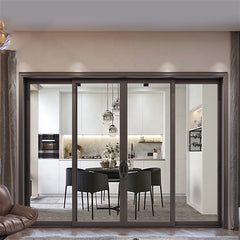 3 Layered Sliding Doors Aluminum Double Tempered Glass Three Panels Hurricane Impact Sliding Doors Rustic Sliding Doors