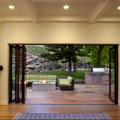 Heavy duty aluminum glass folding doors double glazed aluminum patio door on China WDMA