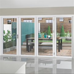 Heavy duty aluminum glass folding doors double glazed aluminum patio door on China WDMA