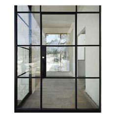 WDMA Commercial wrought iron door and glass entrance steel doors top quality steel window design