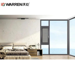 42x48 Inward Opening Aluminium Triple Glazing Blue Impact Window With Double Hung