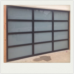 China WDMA Black Anodized Aluminum Frame Tempered Plexiglass/Glass Garage Door