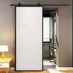 WDMA White Internal Sliding Glass Barn Doors