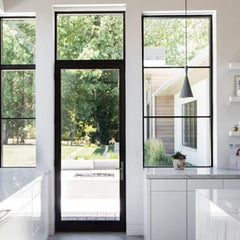 WDMA Black Double Interior Sliding French Patio Glass Door