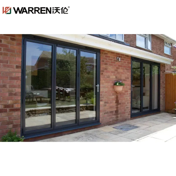 24x72 Bifold Aluminium Triple Glazing Black Cheap Internal Door For Home