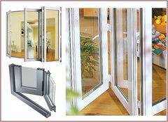 WDMA Factory Price Double Tempered Glass UPVC Folding Windows