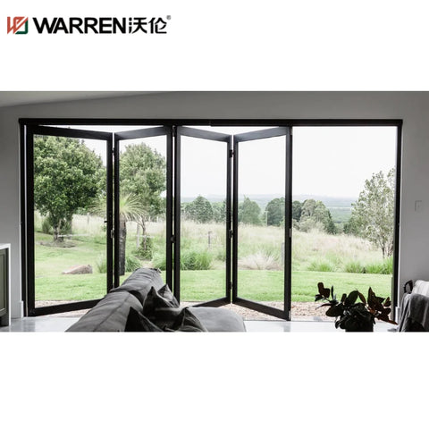 Warren 26x80 Bifold Aluminium Full Glass Black Custom Size Bathroom Door Price