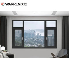 28x62 Inward Opening Aluminium Full Glass Brown Energy Efficient Window Replacement