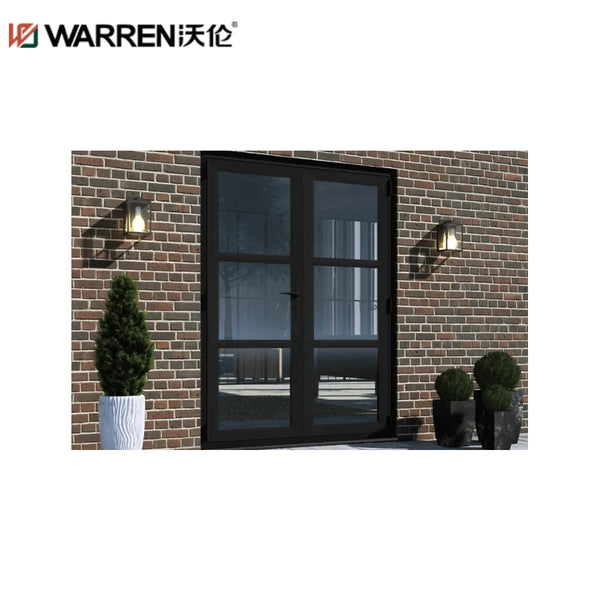 72x76 French Aluminum Double Glass Black Custom Double Door Interior