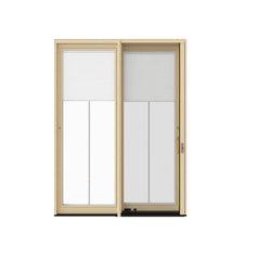 High End White Composite Aluminum Upvc/Pvc Sliding Patio Door With Low-E Built In Blinds on China WDMA