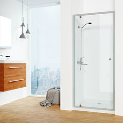 High Quality Frameless Bypass Sliding Shower Door with 8mm Clear Tempered Glass on China WDMA