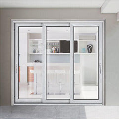 High Quality Home Extrusion Three Panel Sliding Glass Double Aluminum Door on China WDMA