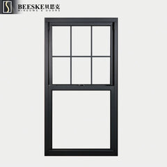 High Quality Top Thermal Broken Aluminum Profile Double Glass Single Hung Sliding Windows With Grille on China WDMA