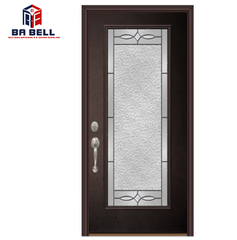 High quality timber frame kitchen patio double black entry doors swing single tempered craft glass door exterior on China WDMA