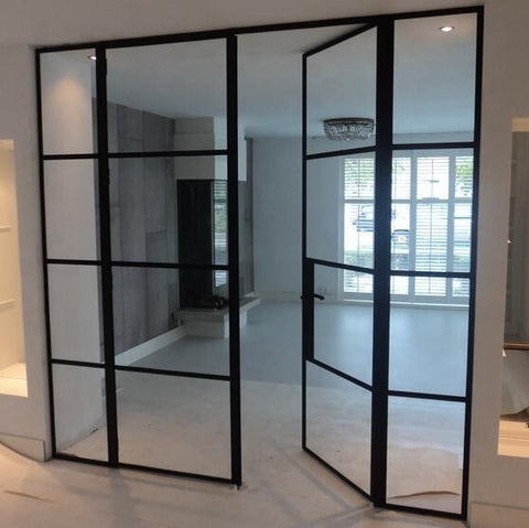 Industrial steel glass doors metal frames windows grill iron casement door design on China WDMA