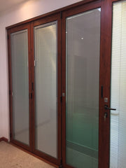 Interior aluminium cheap folding glass door with inside blinds for house on China WDMA