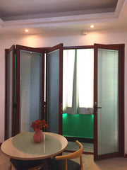 Interior aluminium cheap folding glass door with inside blinds for house on China WDMA