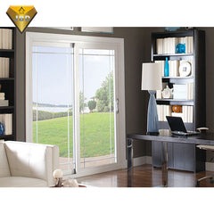 Interior french balcony sliding aluminum doors sliding doors with blinds between glass on China WDMA