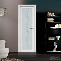 Kitchen swinging door aluminum single swing door design frosted glass door on China WDMA