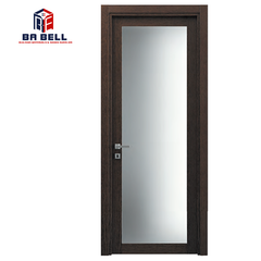 Latest Glass Wood Door Design Whole Glass Black Walnut Door Frame Custom Made Internal Swing Interior Doors on China WDMA