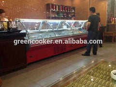 Lift up curved glass deli/fresh food commercial refrigerator on China WDMA